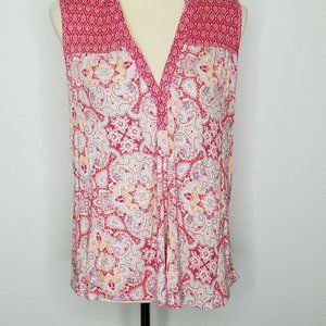 Ink+Ivy Sleeveless Pink Paisley Top Size M